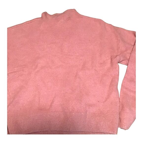 WAYF Women’s Pink Sweater Small Tie Waist Mock Neck Pullover NWT - Picture 5 of 10